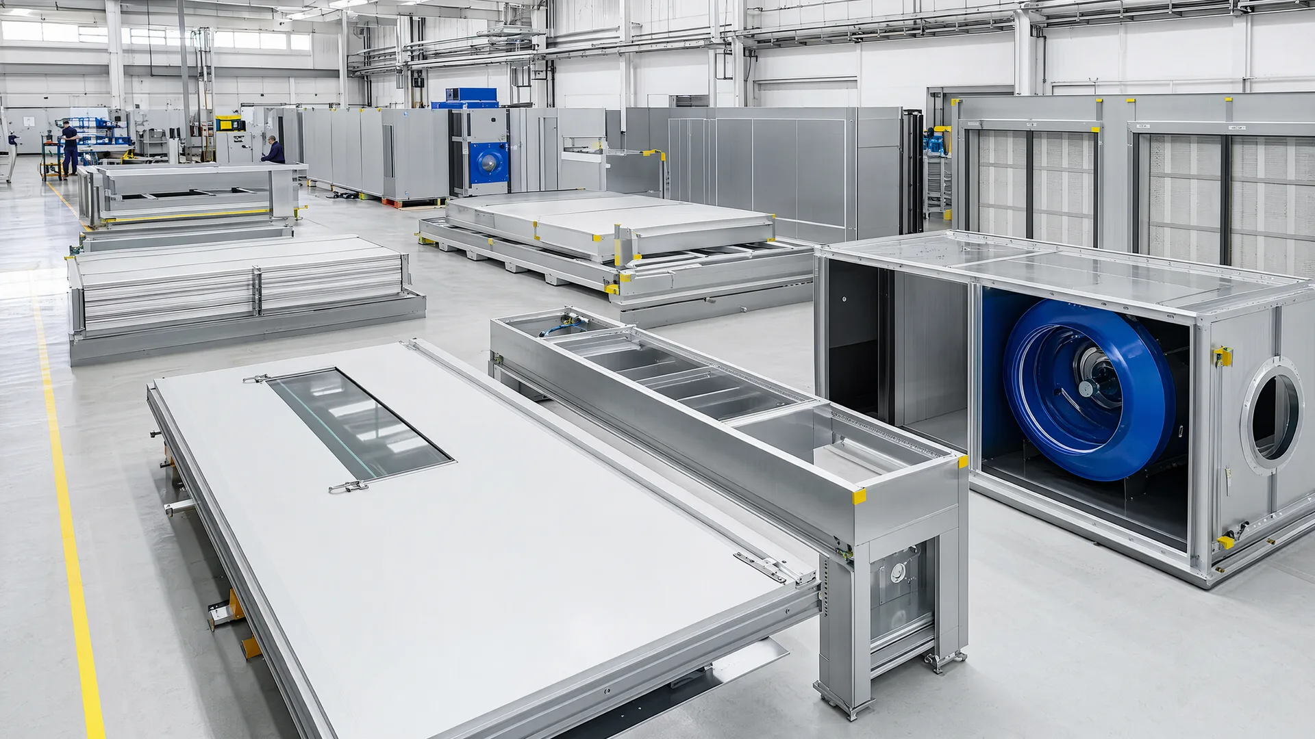 Representative large structural spray-booth module manufacturing