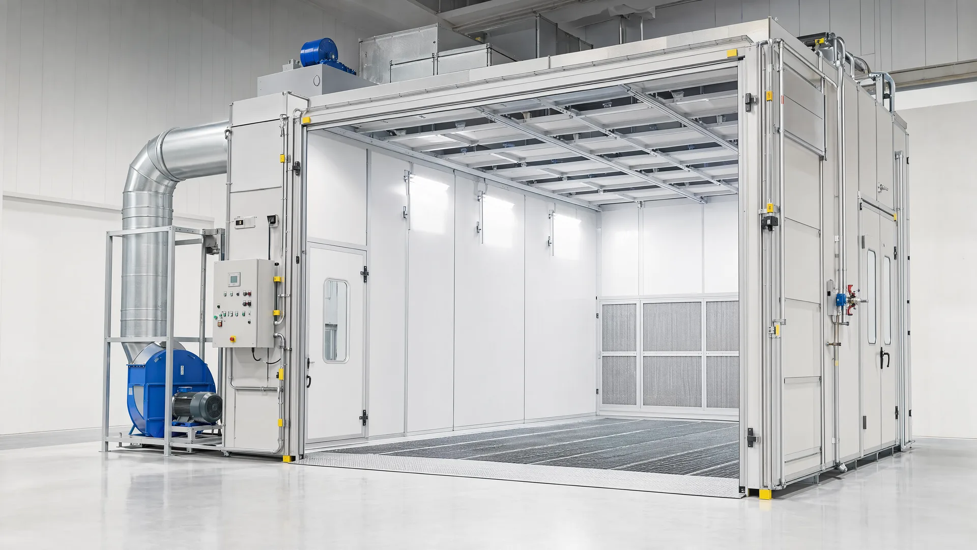 Representative complete custom modular spray booth for a project inquiry