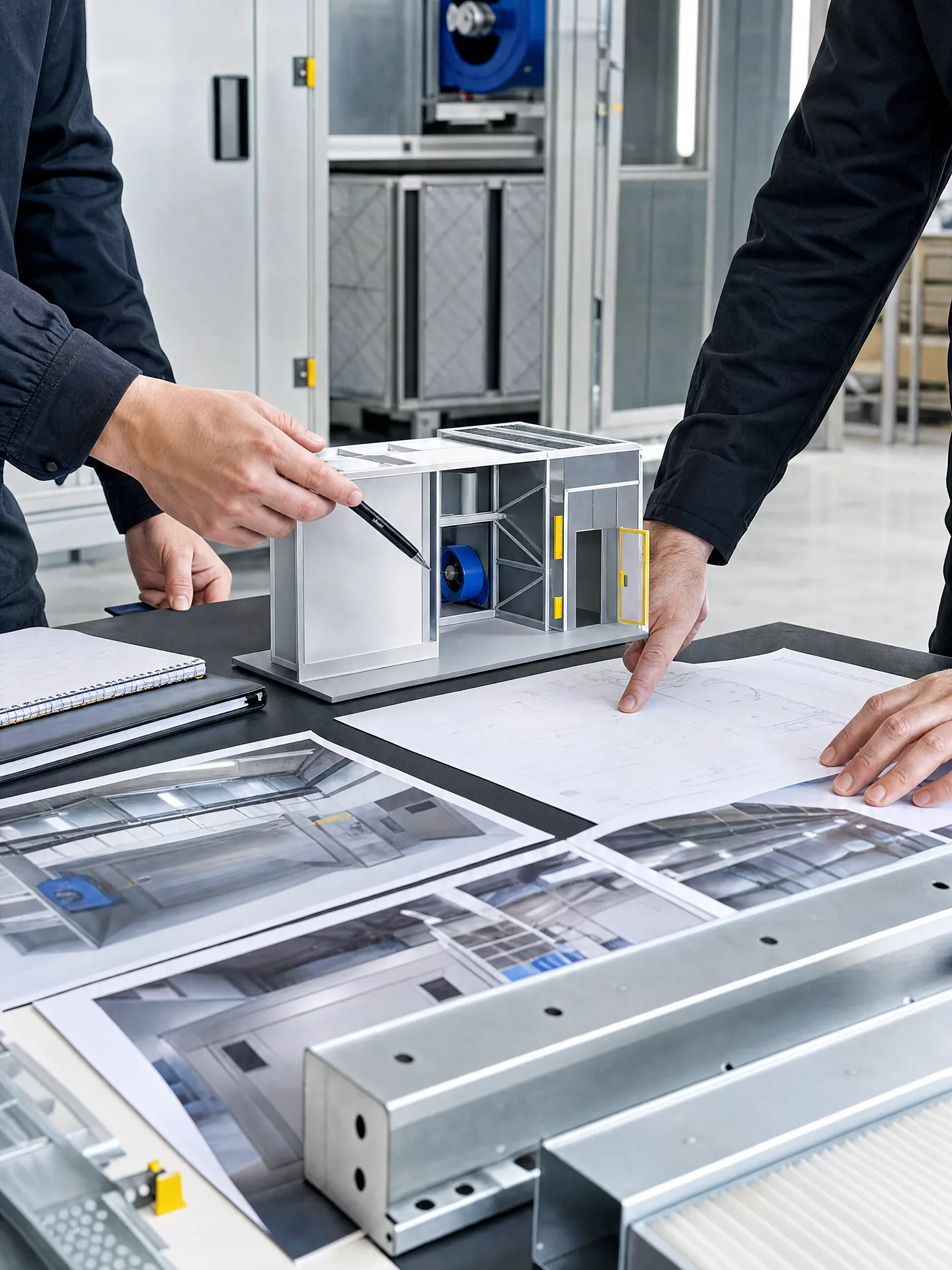 Representative custom requirement review around a worktable